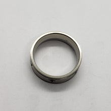 Load image into Gallery viewer, 8mm Titanium Wedding Band Cross Ring Deep Carving Grooved Edges Fit Sizes 6-14
