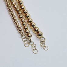 Load image into Gallery viewer, 14K Yellow Gold Hollow 3mm 4mm 5mm Bead Chain Bracelet 6.75" 7" with Extension
