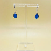 Load image into Gallery viewer, Sterling Silver Synthetic Opal Oval Earrings
