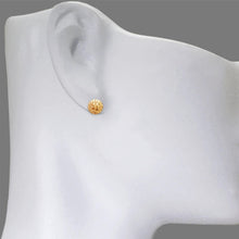 Load image into Gallery viewer, 14K Real Yellow Gold Diamond Cut Curved Ball Stud Earrings 7mm 9mm

