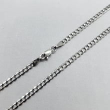 Load image into Gallery viewer, 14K White Gold Solid Cuban Curb Link Chain Necklace Bracelet 3mm 7"~30"
