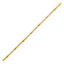 Load image into Gallery viewer, 14K Tri Color Gold Faceted Diamond Cut Bracelet 5 mm 7" Chain Crafted to shimmer
