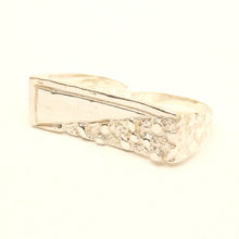 Load image into Gallery viewer, 925 Sterling Silver Rectangular Two Finger Nugget Ring 5/8 Inch Wide, Sizes 8-13

