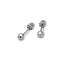Load image into Gallery viewer, 14K Yellow or White Gold 2mm Wide Ball Stud Earrings Screw Back High Quality
