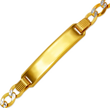 Load image into Gallery viewer, 14K White Pave Gold Baby ID Bracelet Curb X-Light 6mm ID 5mm Chain 6" Engraving
