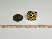 Load image into Gallery viewer, 10k Solid Yellow Gold Nugget Style Ring 20.5mm Width/22mm Height Size 6-13
