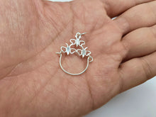 Load image into Gallery viewer, 925 Sterling Silver Tiny Hearts Charm Holder Pendant 1 1/16 (27mm) Inch Tall
