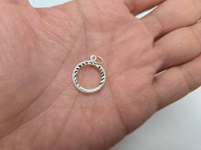 Load image into Gallery viewer, 925 Sterling Silver Rope Edge 3 Cent Piece Coin Bezel 14mm Prong Back

