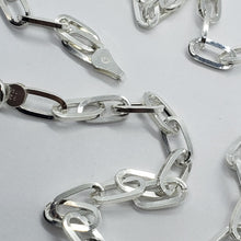 Load image into Gallery viewer, 925 Sterling Silver Paperclip Chain Necklace Bracelet 5.5 mm Sizes 7-30 inch
