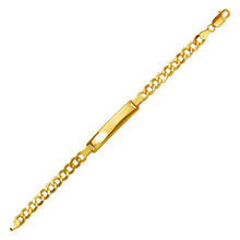 Load image into Gallery viewer, 14K Yellow Gold Hollow Curb ID Bracelet 8mm/6mm 7" 7.5" 8" Engraving Available
