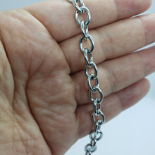 Load image into Gallery viewer, Stainless Steel Cable Chain Bracelet for Men Large O Toggle Clasp 8.25 Inch Long
