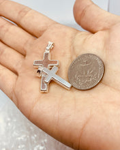 Load image into Gallery viewer, 925 Sterling Silver Simple Thick Cross Pendant 2 Sizes 21.7mm or 29mm
