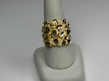 Load image into Gallery viewer, 10k Solid Yellow Gold Nugget Style Ring 20.5mm Width/22mm Height Size 6-13
