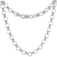 Load image into Gallery viewer, 925 Sterling Silver Solid Thick Italian Rolo Chain Necklace 6mm 7" to 30"
