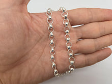 Load image into Gallery viewer, 925 Sterling Silver Anklet with Large Polished Beads 7mm, Fits 9" to 10" Ankles
