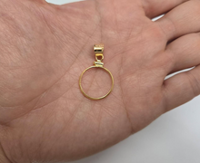 Load image into Gallery viewer, Sterling Silver &amp; Gold Filled Dime Bezel 18 mm Screw Top Coin Edge 10 Cent Coin
