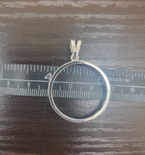 Load image into Gallery viewer, Sterling Silver Bezel Susan B Anthony Sacagawea 27 mm Coin Prong Back Round Edge
