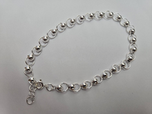 Load image into Gallery viewer, 925 Sterling Silver Anklet with Large Polished Beads 7mm, Fits 9" to 10" Ankles
