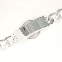 Load image into Gallery viewer, 925 Sterling Silver Personalized Custom Engraved Figaro Link ID Bracelet 14mm
