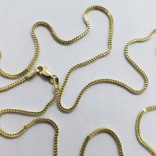 Load image into Gallery viewer, 10K Hollow Yellow Gold Franco Box Link Chain Necklace Men Women 1.5mm 16-30"

