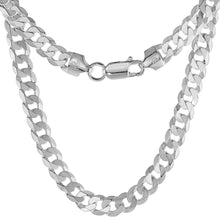 Load image into Gallery viewer, 925 Sterling Silver Beveled Flat Curb Cuban Link Chain Necklace 6.5mm 7" to 30"
