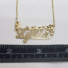 Load image into Gallery viewer, 10K Yellow Gold Personalized Handmade Name Pendant with/out Singapore Chain

