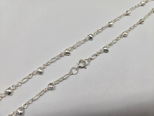 Load image into Gallery viewer, 925 Sterling Silver Figaro Anklet w/ Sideways Hearts 4mm, Fits 9" to 10" Ankles
