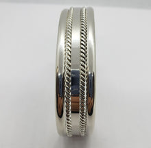 Load image into Gallery viewer, Sterling Silver Cuff Bracelet Flat Wire with 2 Ropes Handmade
