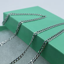Load image into Gallery viewer, 10K White Gold Solid Cuban Link Chain Curb Necklace Bracelet 4mm Size 7"~30"
