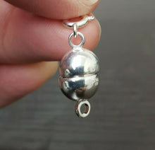 Load image into Gallery viewer, Stamped 925 Sterling Silver Magnetic Clasp Converter for Necklaces 6mm 7mm 9mm
