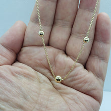 Load image into Gallery viewer, 14k Hollow Gold Station Bead Chain Necklace Bead 6mm Wide Chain 1mm/16" 18" 20"
