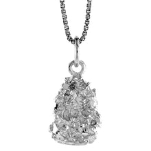 Load image into Gallery viewer, 925 Sterling Silver Diamond Cut Nugget Chunk Pendant 19/32 (15mm) Inch Tall

