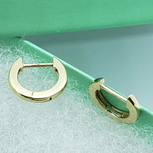 Load image into Gallery viewer, 14K Yellow White Rose Gold Elegant High Polished Huggie Hoop Earrings 2x10mm
