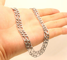 Load image into Gallery viewer, Stainless Steel Figaro Link Chain Necklace 5.5mm Wide, Sizes 20-30 Inches
