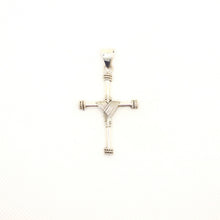 Load image into Gallery viewer, 925 Sterling Silver Wire Wrapped Cylindrical Cross Pendant with Rope Edges
