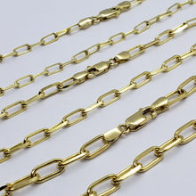 Load image into Gallery viewer, 14K Solid Yellow White Rose Gold Paperclip Chain 3mm 3.5mm 4.5m Size 16" - 24"
