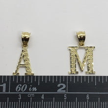 Load image into Gallery viewer, 10K Solid Yellow Gold Diamond Cut Small Initial Alphabet Letter Pendant Charm

