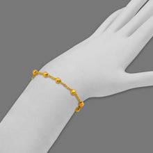 Load image into Gallery viewer, 14K Solid Yellow Gold Station Ball Bead Rolo Bracelet Anklet 2mm 4mm 7" 10"
