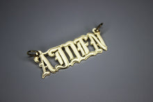 Load image into Gallery viewer, 10K Solid Yellow Gold Personalized Custom Name Pendant Charm Old English
