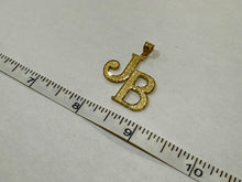 Load image into Gallery viewer, 14K Yellow Gold Double Initial Pendant Charm Diamond Cut A ~ Z Alphabet 3 Sizes

