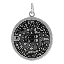 Load image into Gallery viewer, 925 Sterling Silver New Orleans Manhole Cover Pendant 1 (25mm) Inch Tall
