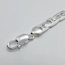 Load image into Gallery viewer, 925 Sterling Solid Silver Italy Flat Mariner Link Chain Necklace Bracelet 7.2mm
