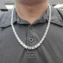 Load image into Gallery viewer, 925 Sterling Silver Solid Flat Byzantine Chain Necklace 7mm 7" to 24"
