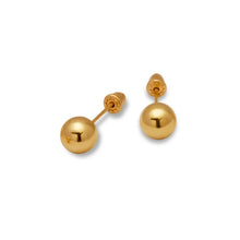 Load image into Gallery viewer, 14K Yellow or White Gold Ball Stud Earrings 5mm Wide 2grams Screw Backing
