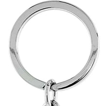 Load image into Gallery viewer, Beagle Dog Key Chain Crystal Key Ring White  4 inches Long 33mm Round
