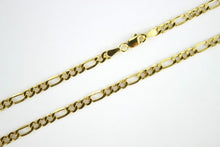 Load image into Gallery viewer, Authentic 14K Yellow Gold Hollow Figaro Necklace Bracelet Chain 3.5mm/7"~26"
