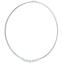 Load image into Gallery viewer, 925 Sterling Silver Cubetto Omega Chain Necklace with Round Bezel Set CZ 3mm 16"
