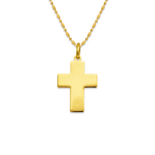 Load image into Gallery viewer, 14K Yellow White Gold Cross Pendant Charm High Polished 4 Size with Engraving

