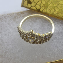Load image into Gallery viewer, 10K Solid Yellow Gold CZ Crown Ring Royal Polished Band Women Girls High Quality
