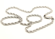 Load image into Gallery viewer, Stainless Steel Textured Rope Chain Necklace 3/16 Inch Wide, Sizes 16-30 Inches
